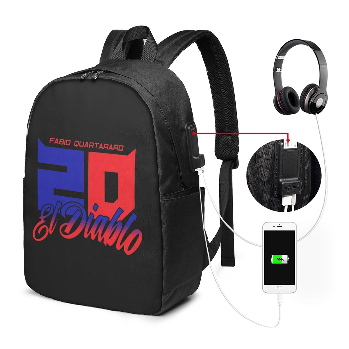 Fabio Quartararo El Diablo Num - Laptop Bag review and price