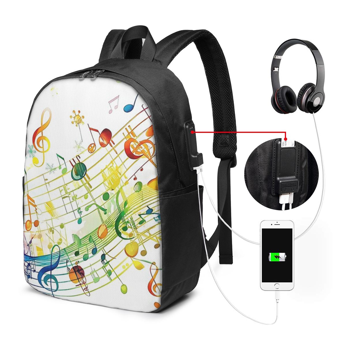 Abstract Piano Keys With Music - Laptop Bag review and price