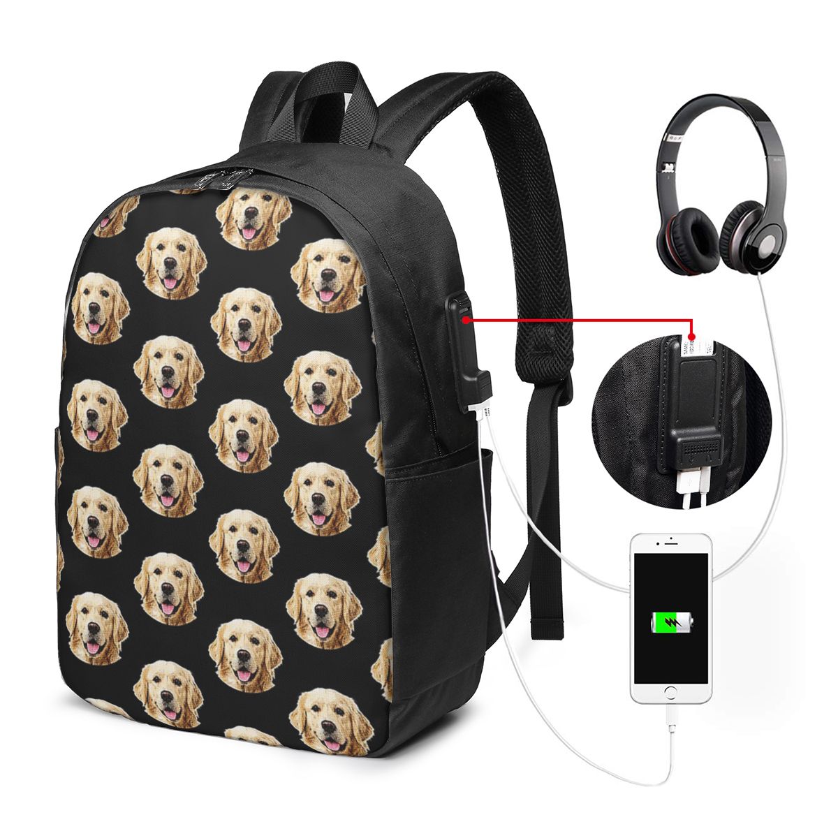 Funny Golden Retriever Face Po - Laptop Bag review and price