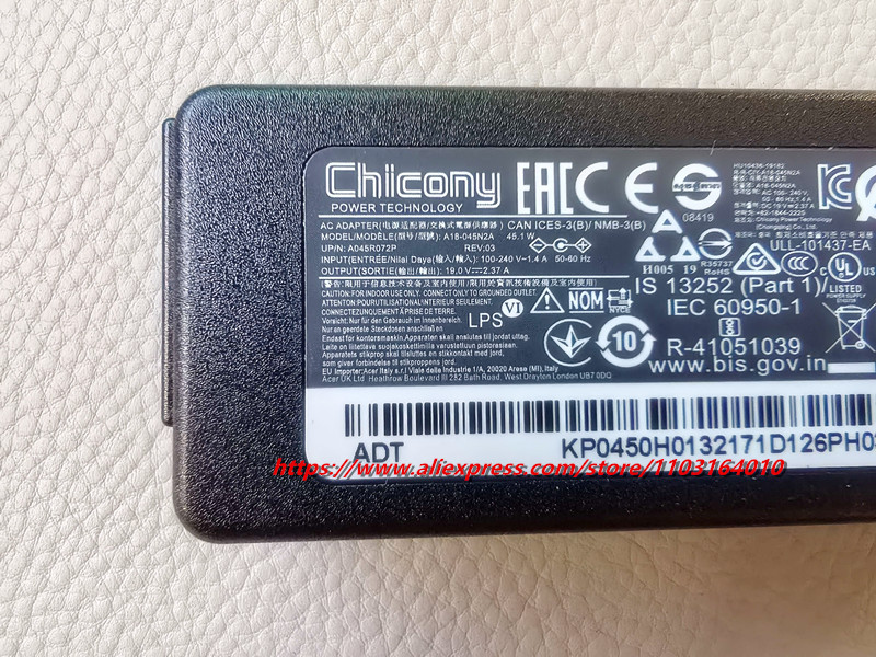 Original 19V 2.37A 45W Laptop  - Laptop Charger review and price
